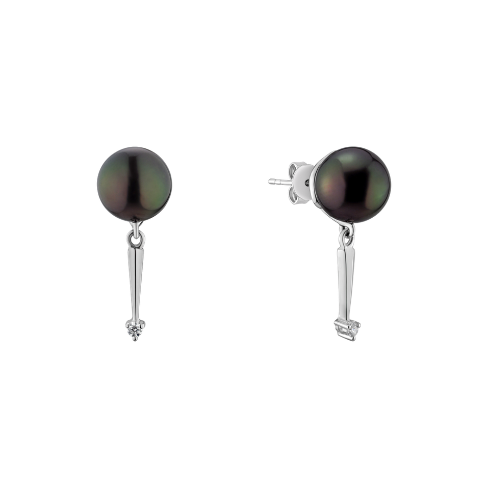 Náušnice s perlou a diamantmi Mighty Sea