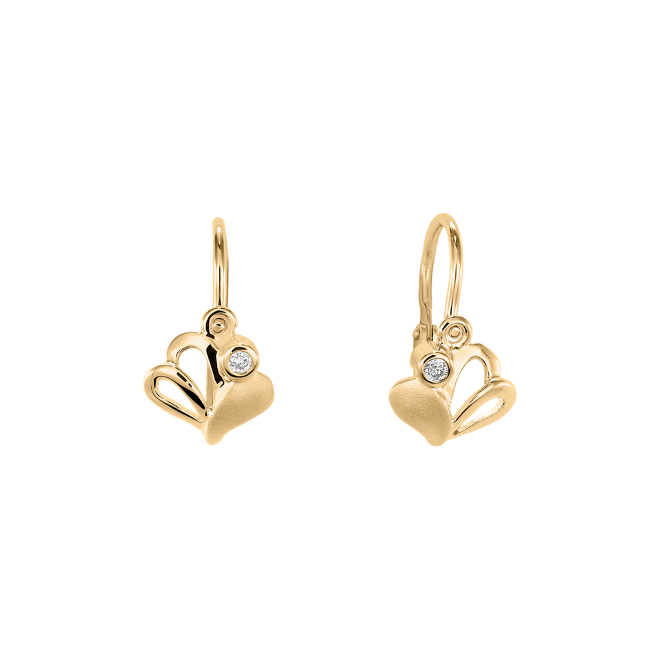 Detské náušnice s diamantom Fashion