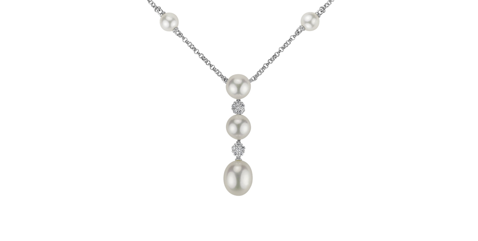 Náhrdelník s perlami a diamantmi Ancient Sea