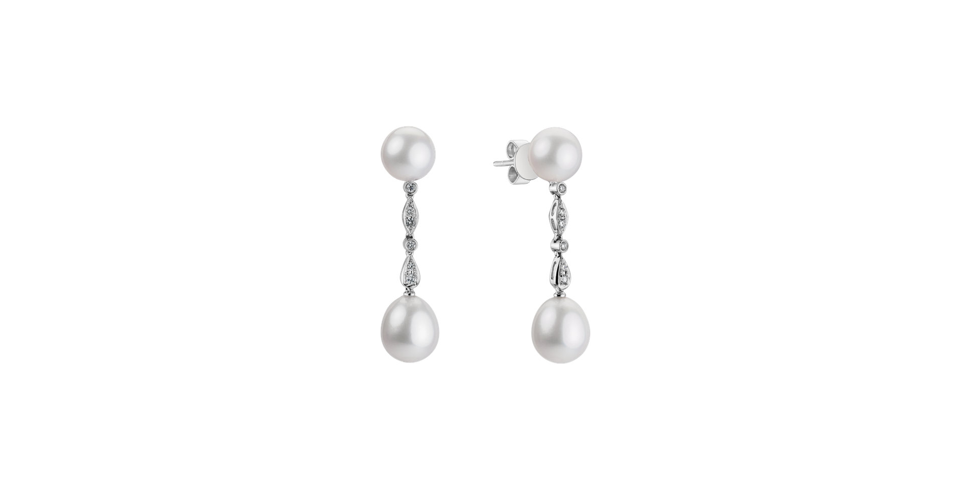 Náušnice s perlou a diamantmi Ocean Tears