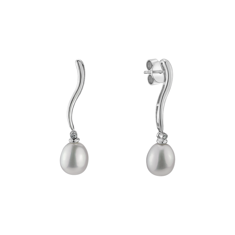Náušnice s perlou a diamantom Wendy River