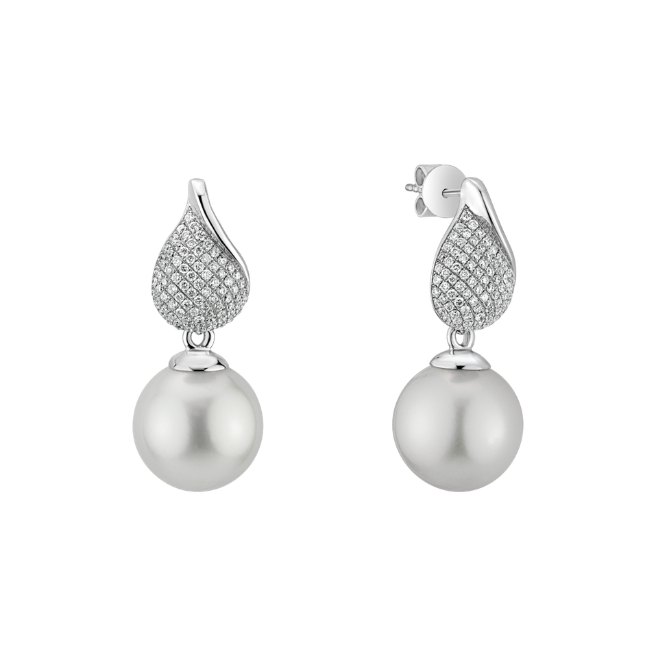 Náušnice s perlou a diamantmi Gabby