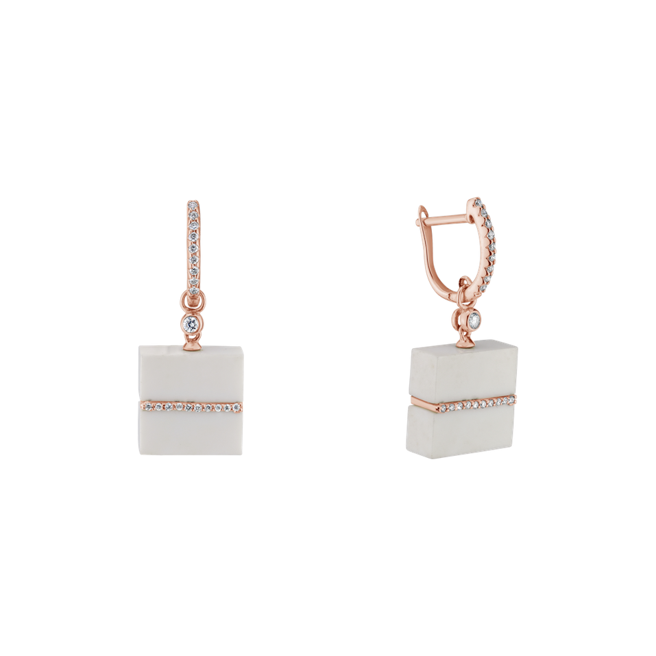 Náušnice a achátom s diamantmi Fairy Land