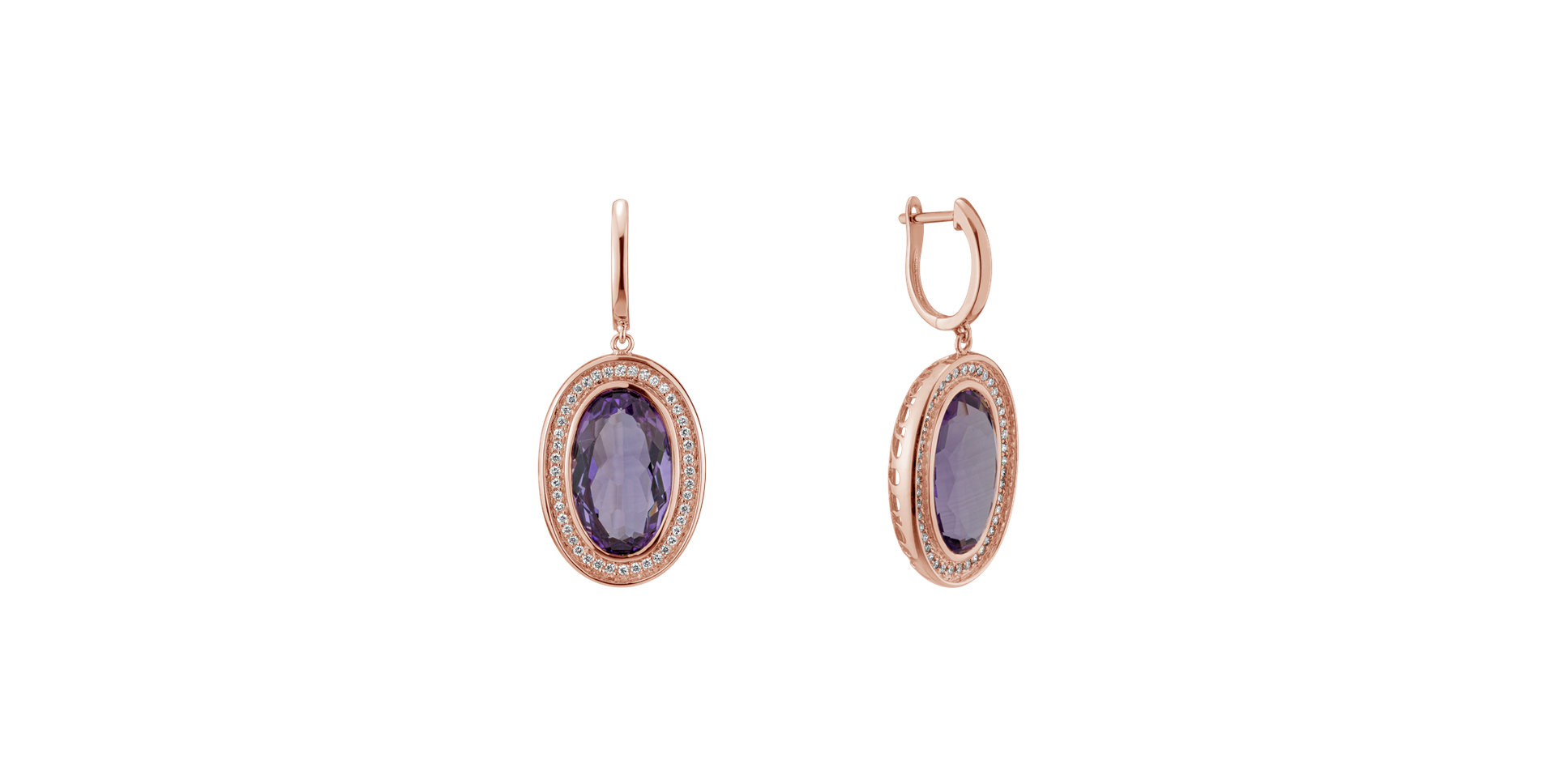 Náušnice s ametystom diamantmi Melissa