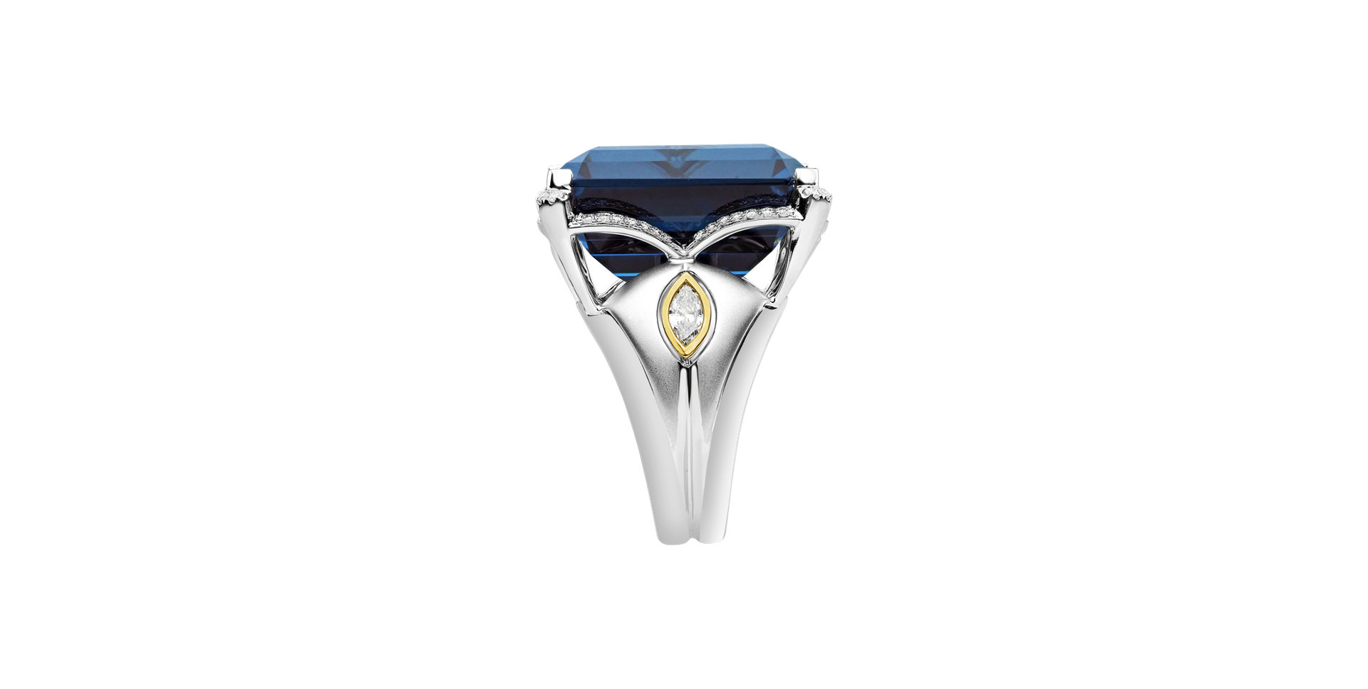 Prsteň s topásom a diamantmi Blue Rhapsody
