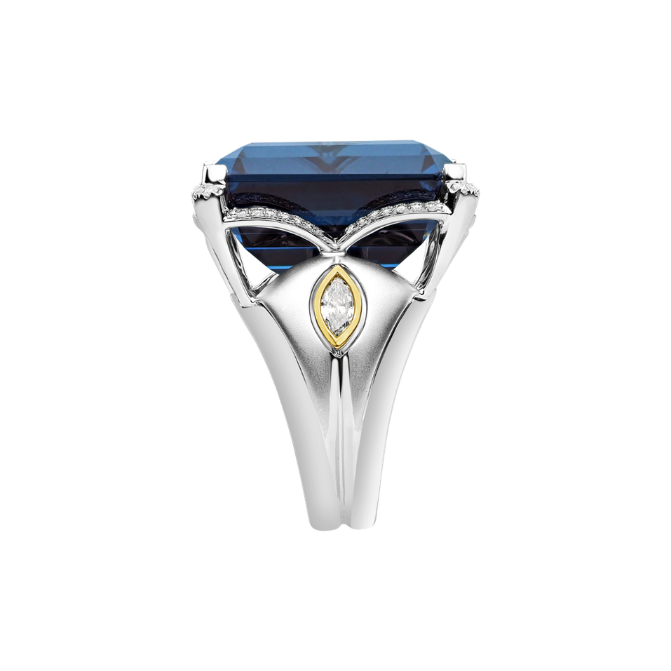 Prsteň s topásom a diamantmi Blue Rhapsody