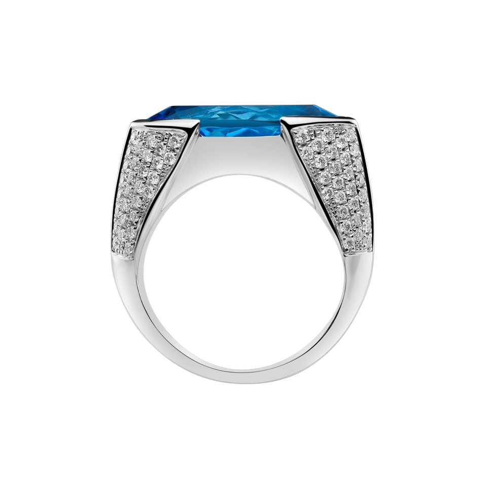 Prsteň s topásom a diamantmi Fiona