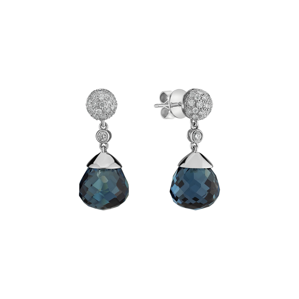 Náušnice s topásom a diamantmi Gianpaola