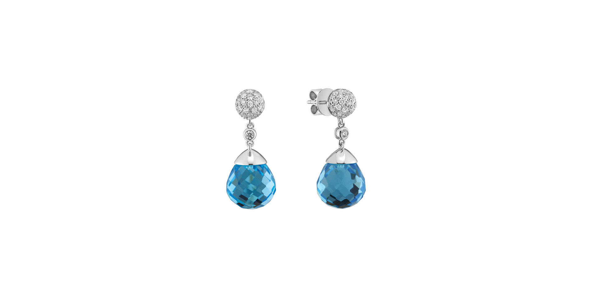 Náušnice s topásom a diamantmi Gianpaola
