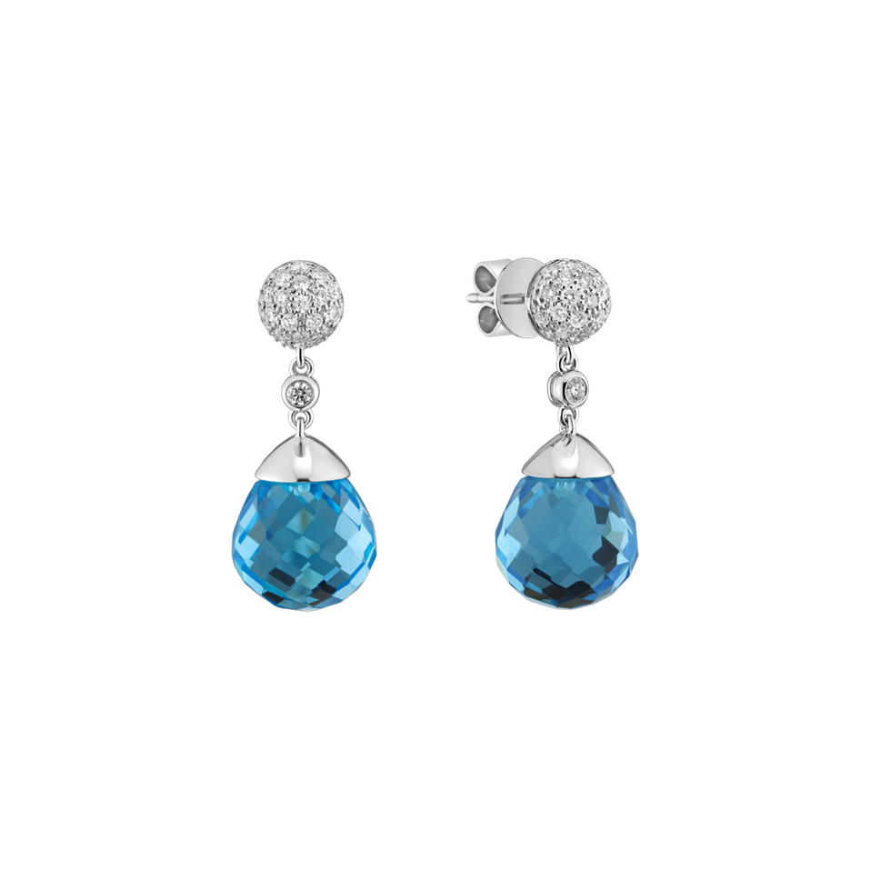 Náušnice s topásom a diamantmi Gianpaola