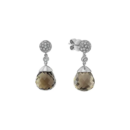Náušnice s quartzom a diamantmi Gianpaola