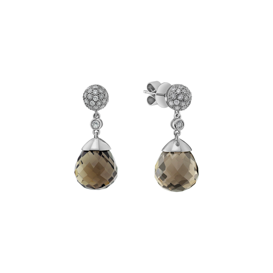 Náušnice s quartzom a diamantmi Gianpaola