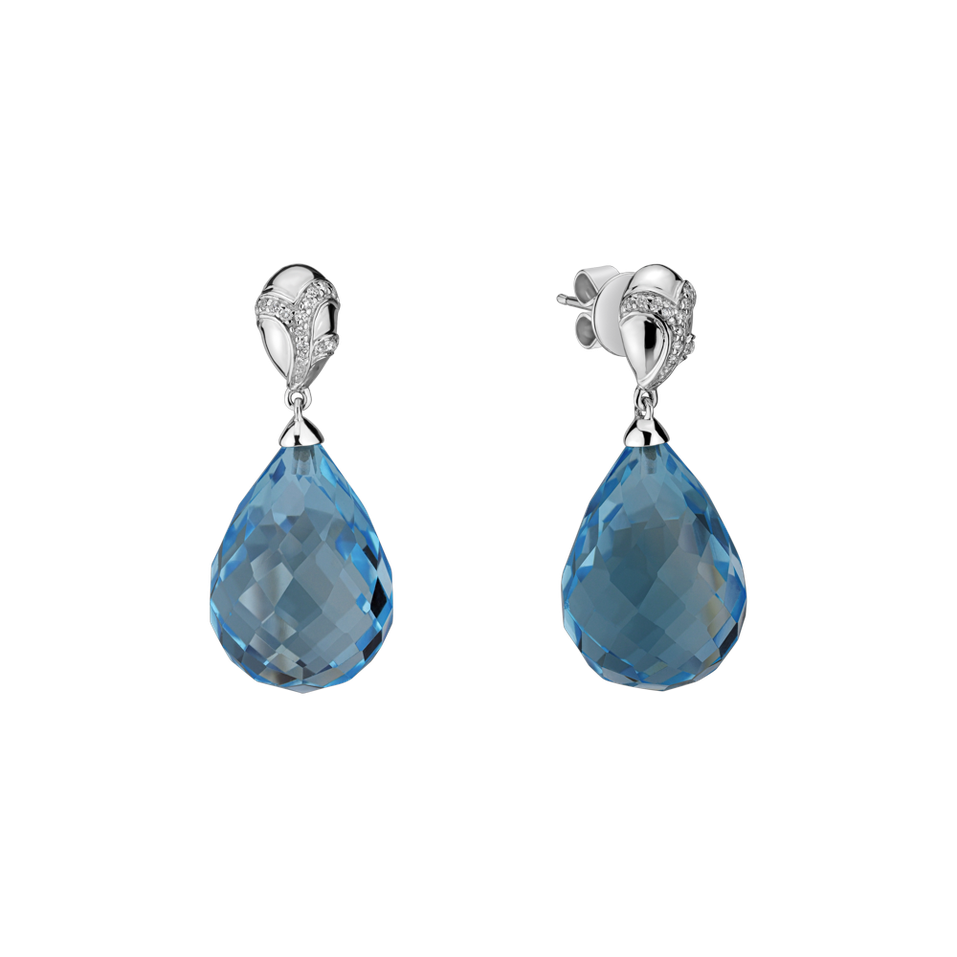 Náušnice s topásom a diamantmi Hanlerore
