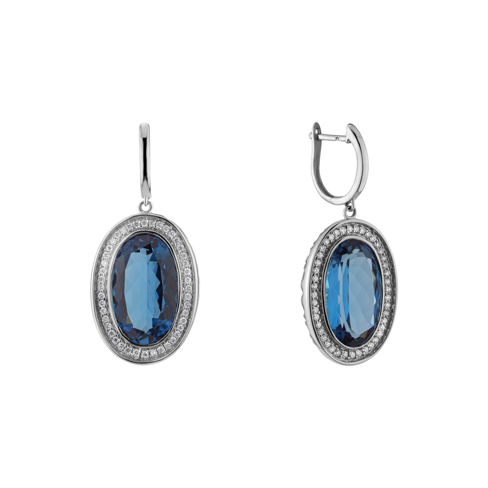 Náušnice s topásom a diamantmi Melissa