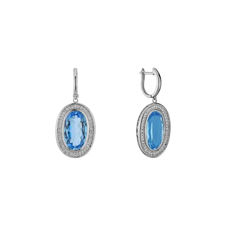 Náušnice s topásom a diamantmi Melissa