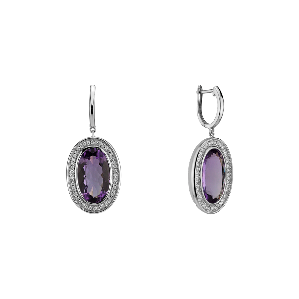 Náušnice s ametystom diamantmi Melissa