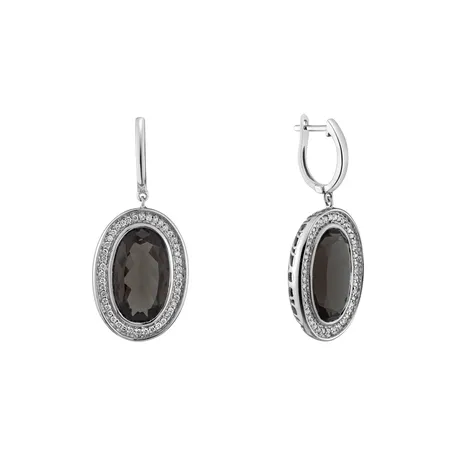 Náušnice s quartzom a diamantmi Melissa