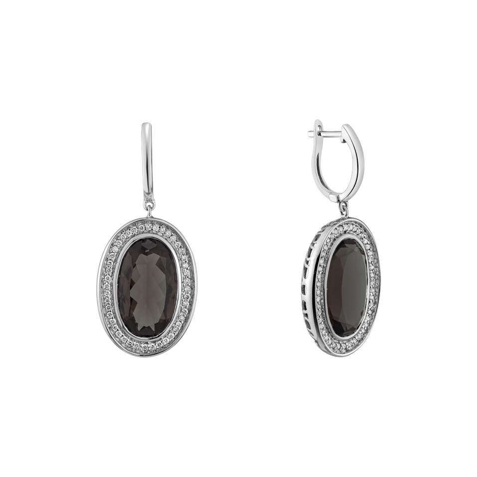 Náušnice s quartzom a diamantmi Melissa
