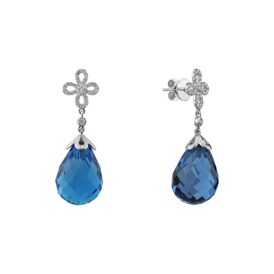 Náušnice s topásom a diamantmi Endless Paradise