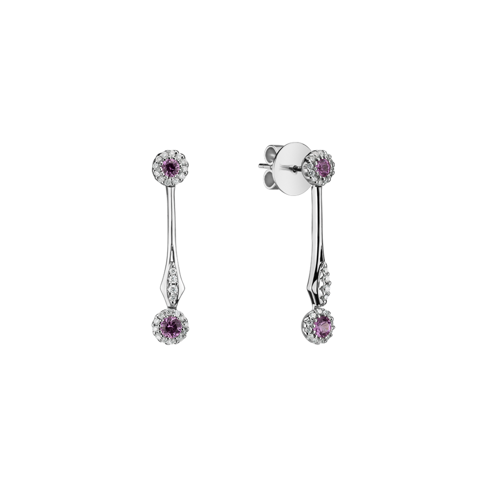 Náušnice s diamantmi a zafírmi Paisley