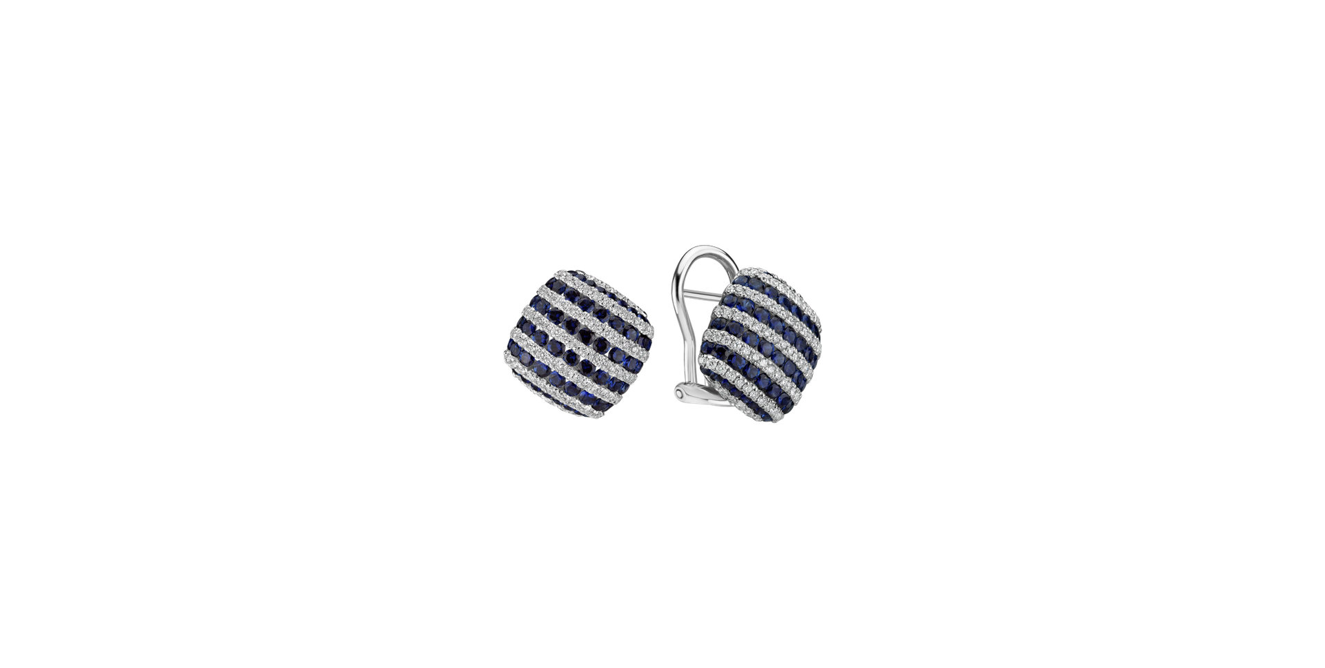 Náušnice s diamantmi a zafírmi Blue Delight
