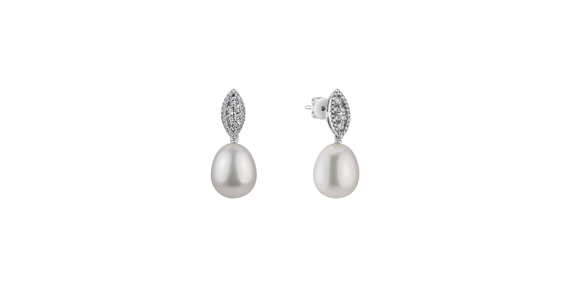 Náušnice s perlou a diamantmi Pearls for Nina