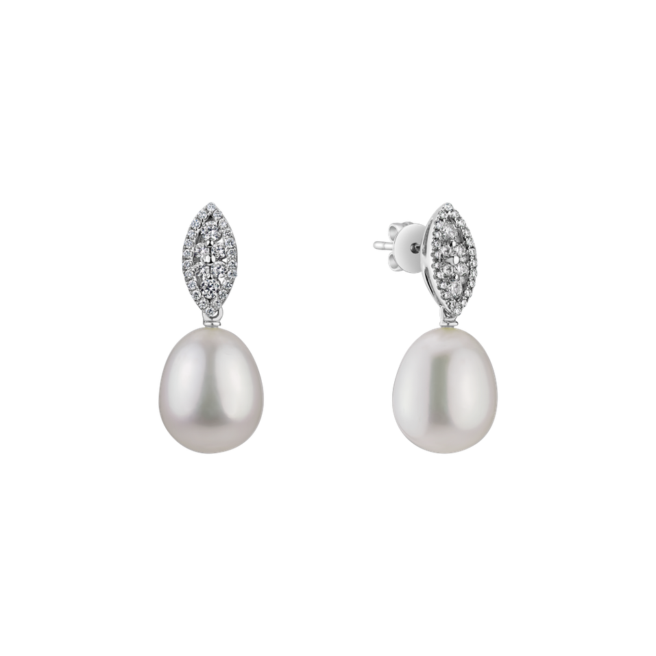 Náušnice s perlou a diamantmi Pearls for Nina
