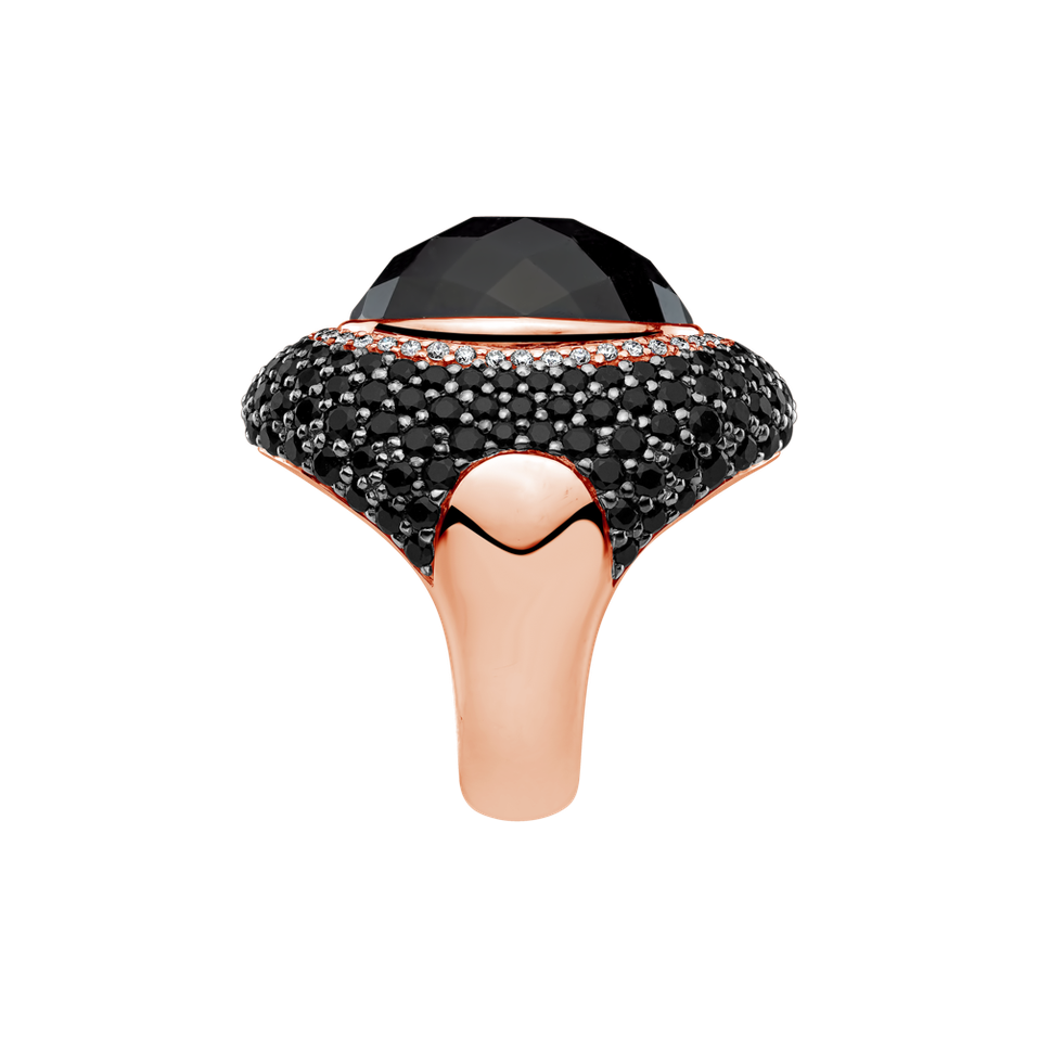 Prsteň s granátom, diamantmi a zafírmi Carnation Café