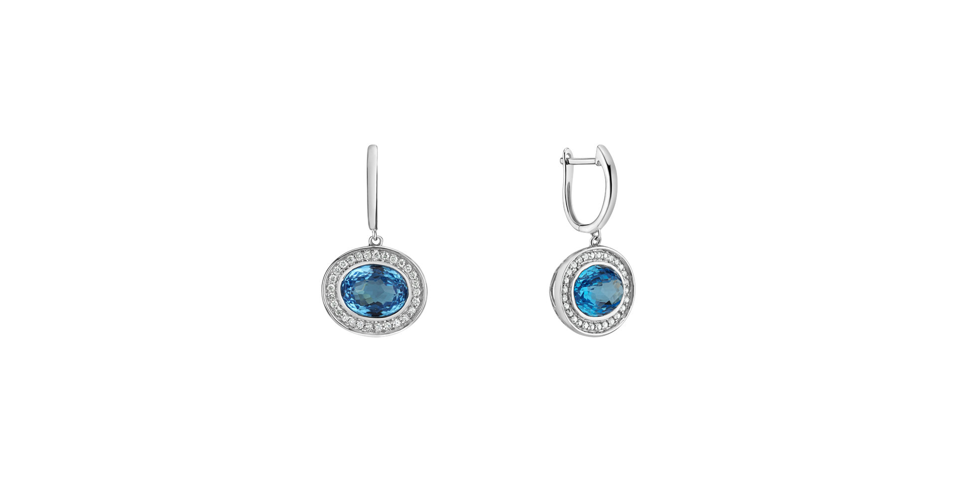 Náušnice s topásom a diamantmi Ariella