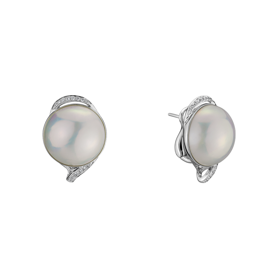 Náušnice s perlou a diamantom Pearly Melody