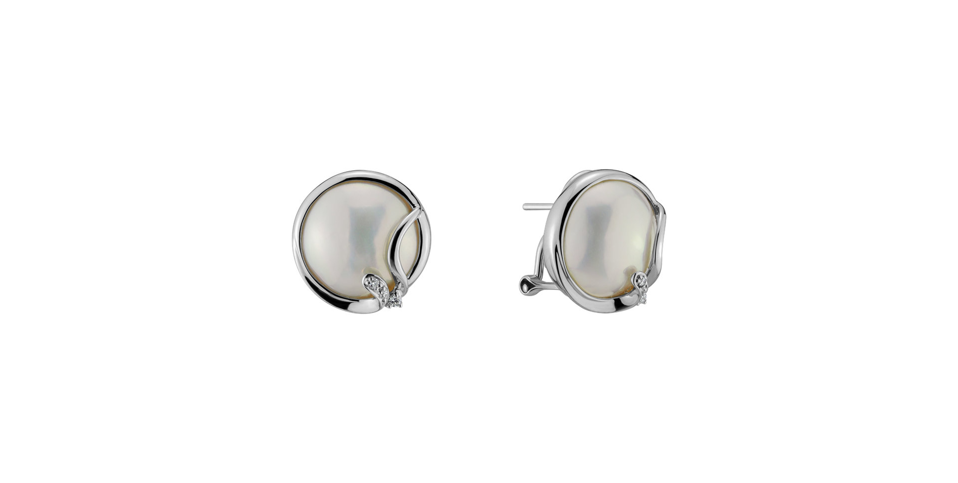 Náušnice s perlou a diamantom Dazzling Ocean