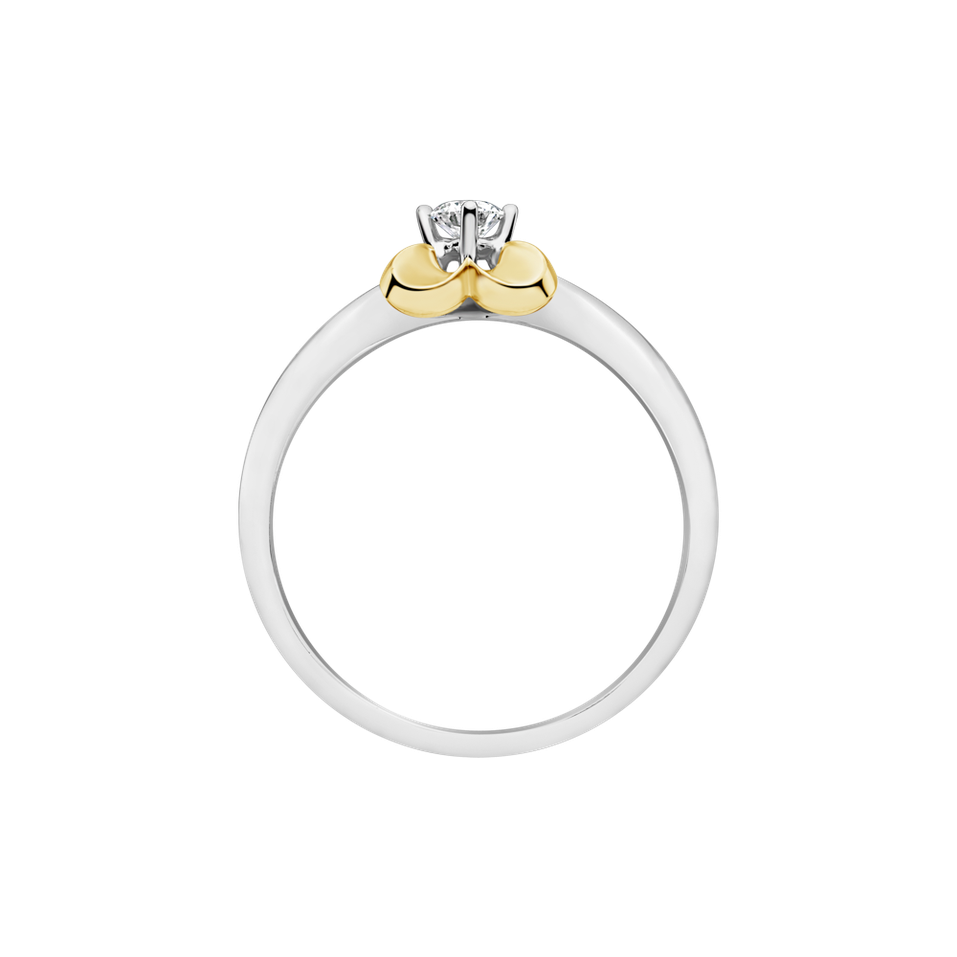 Prsteň s diamantom Flower Love