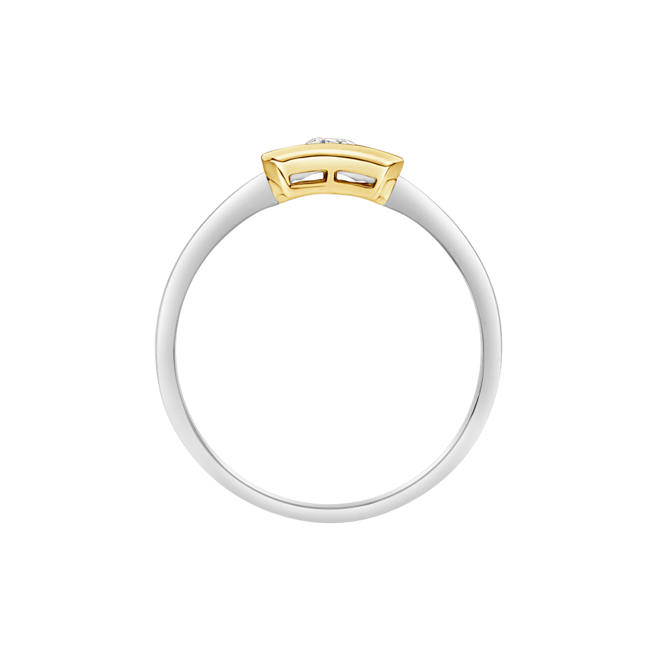 Prsteň s diamantom Square Love