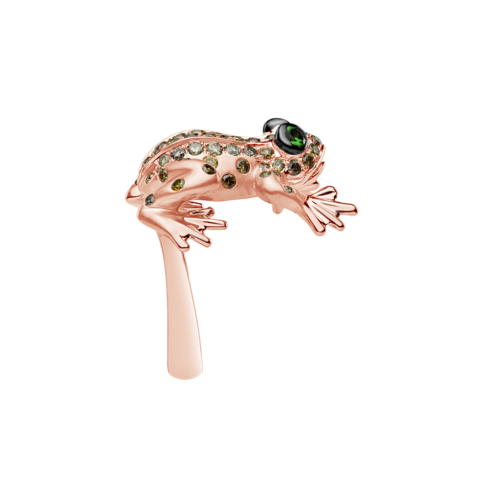 Prsteň s hnedými a žltými diamantmi a granátmi Wild Nature