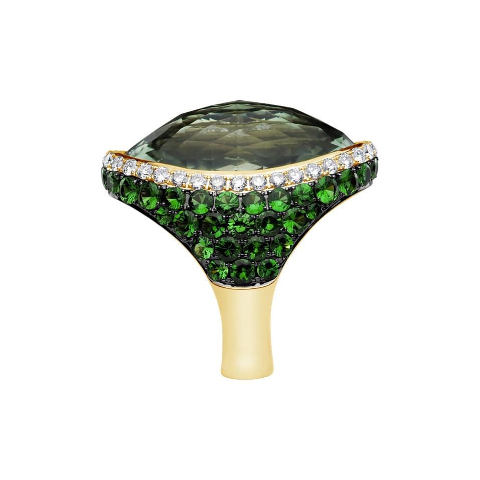 Prsteň s diamantmi, ametystom a granátmi Darcie