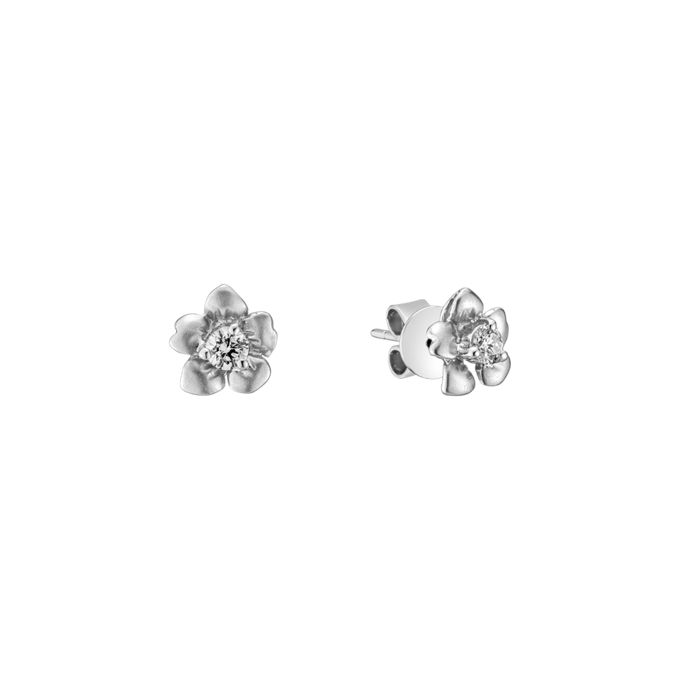 Náušnice s diamantom Blooming Simplicity