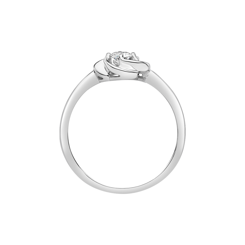 Prsteň s diamantom Minimalist Flower