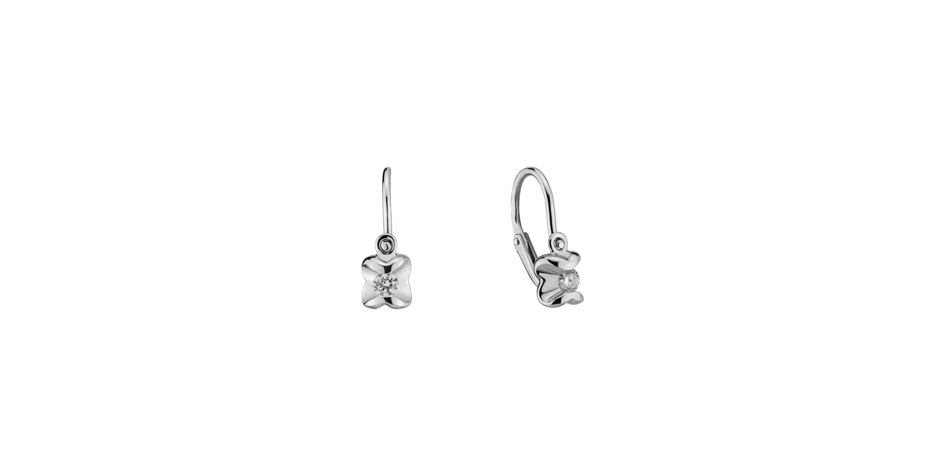 Detské náušnice s diamantom Cute Charm