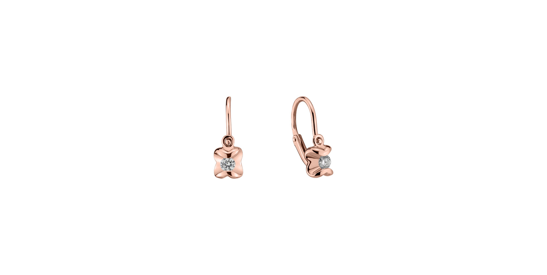 Detské náušnice s diamantom Cute Charm