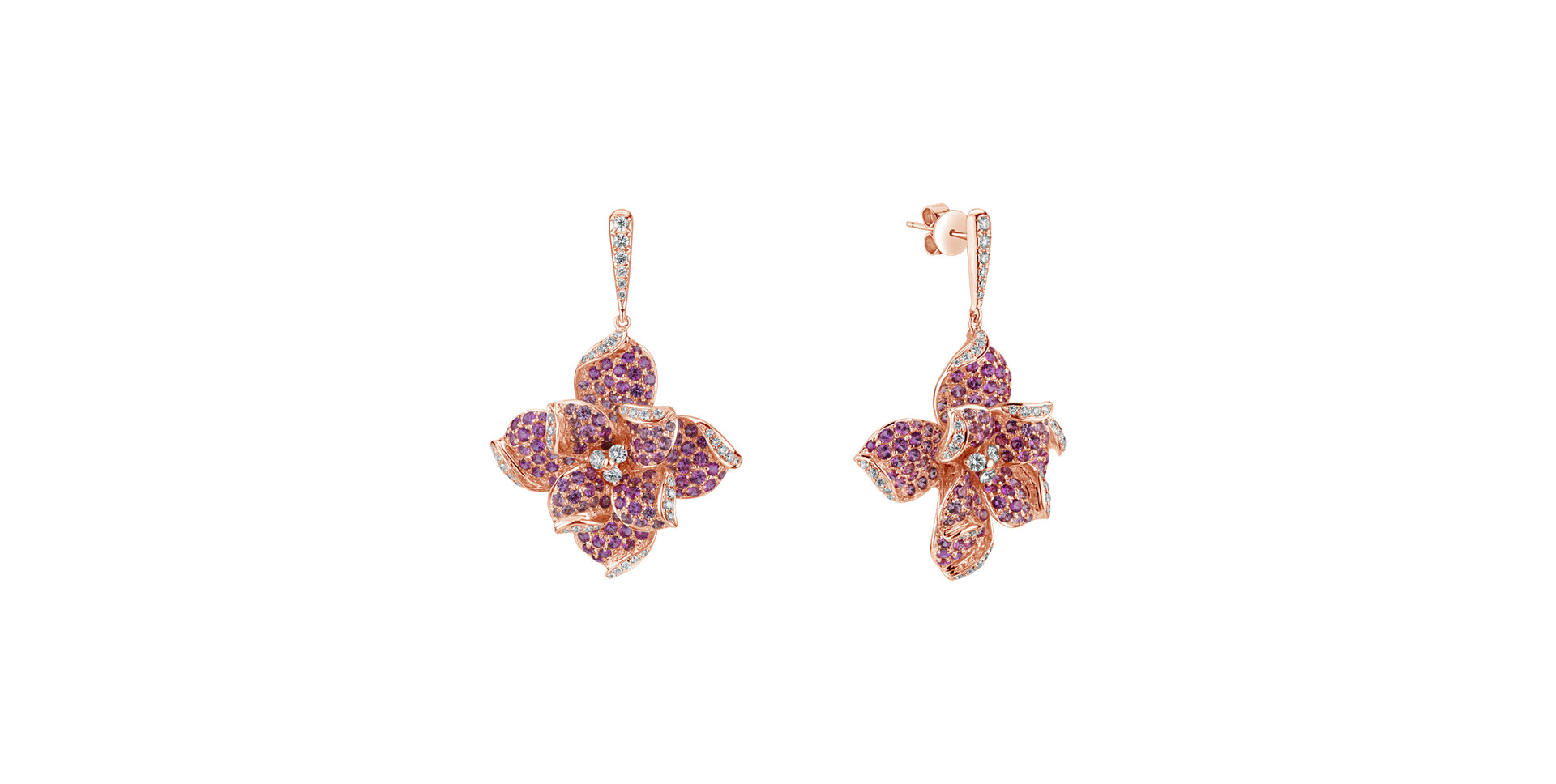 Náušnice s diamantmi a zafírmi Rossini