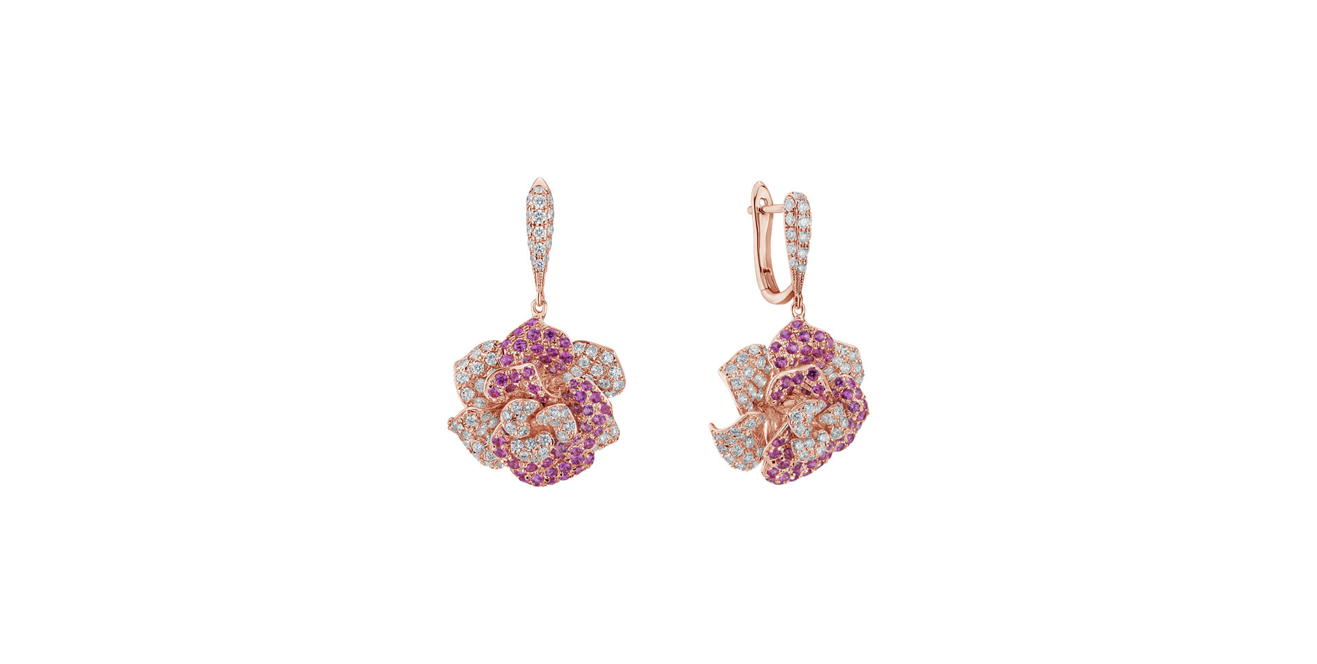 Náušnice s diamantmi a zafírmi Charming Unique