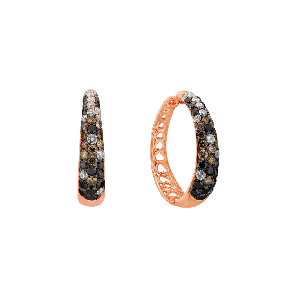 Náušnice s čiernymi a bielymi diamantmi Miracle Geometry