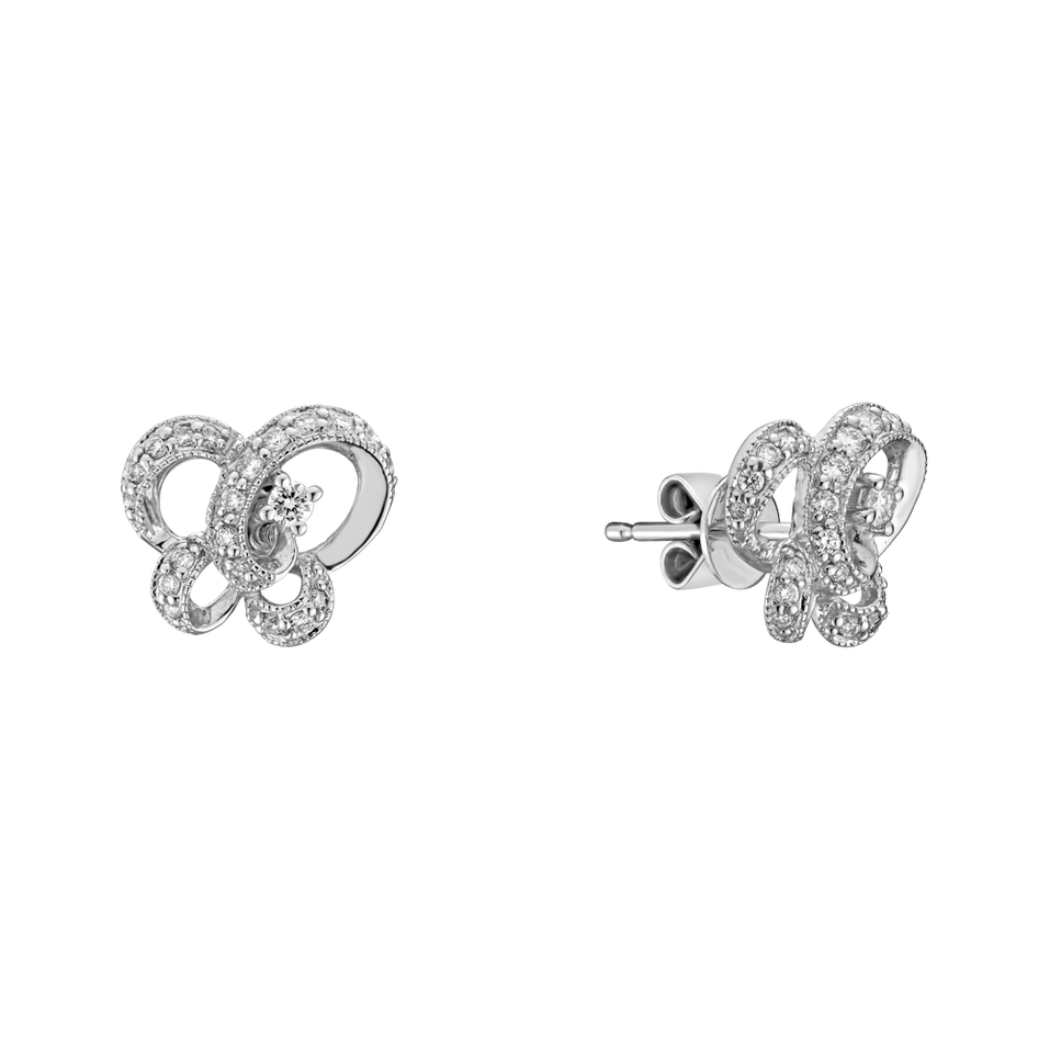 Náušnice s diamantmi Happy Butterflies