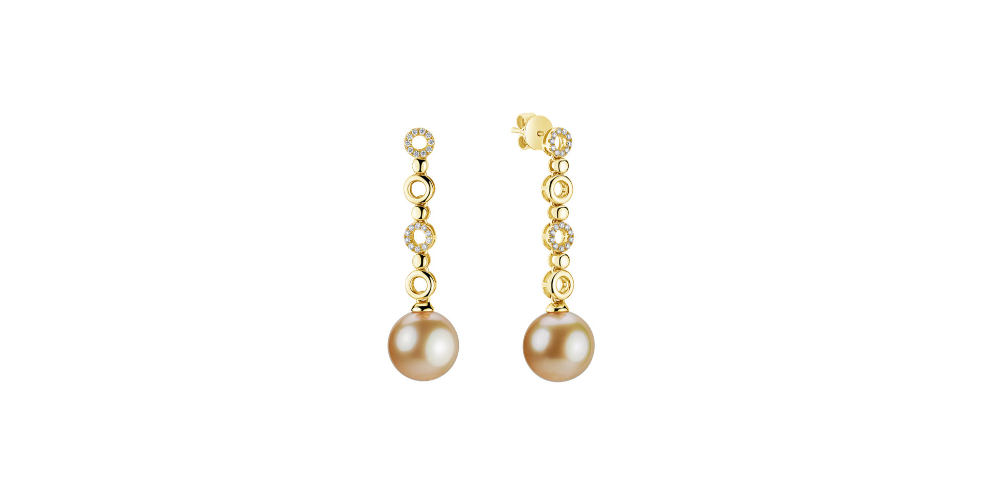 Náušnice s perlou a diamantmi Breena