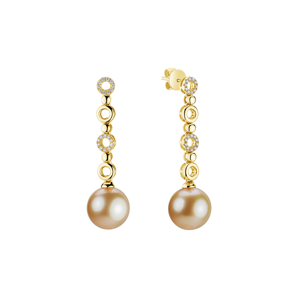 Náušnice s perlou a diamantmi Breena