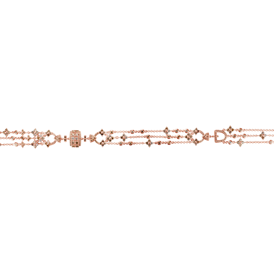 Náhrdelník s bielymi a hnedými diamantmi Eternal Essence