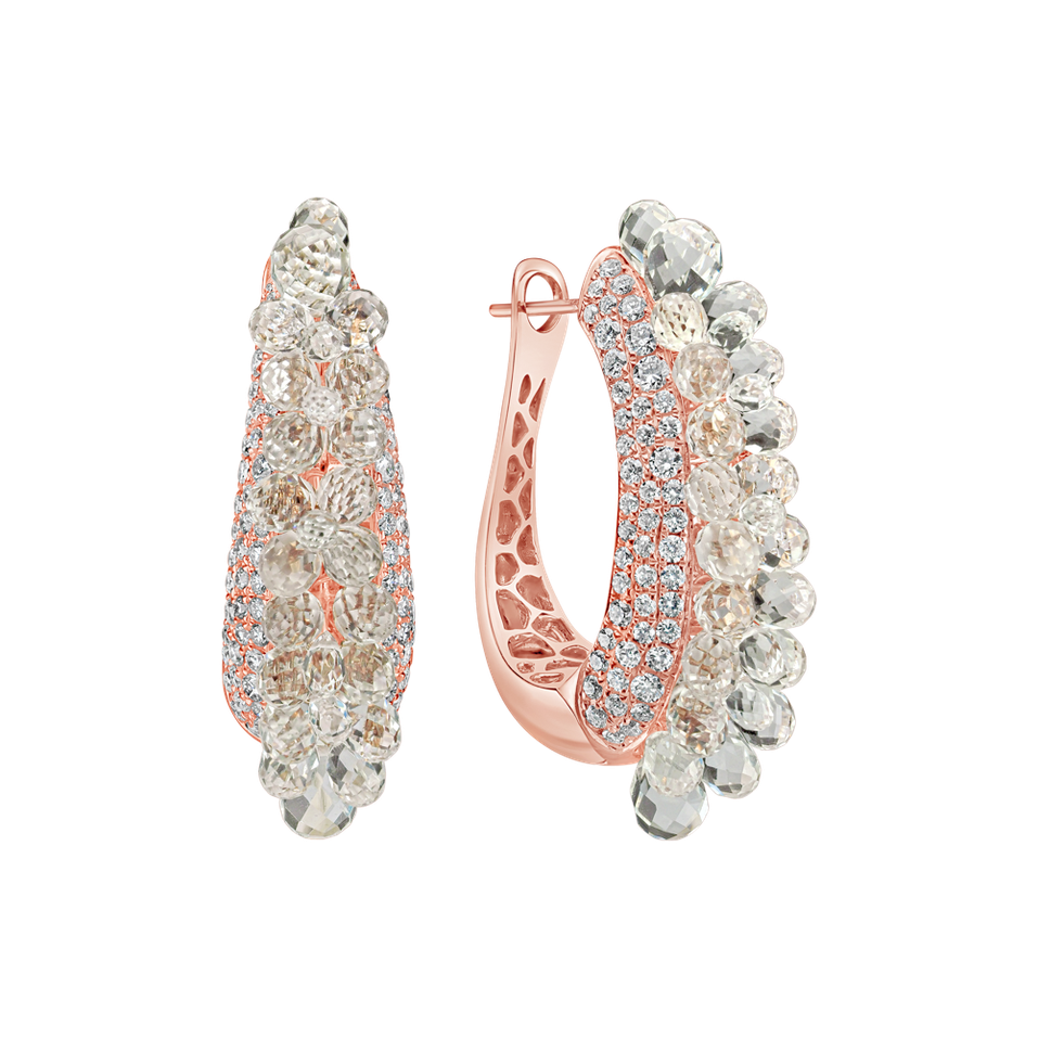 Náušnice s diamantmi a ametystom Galaxy Drops