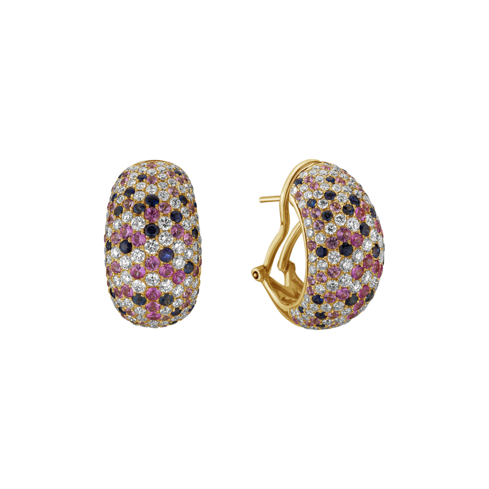 Náušnice s diamantmi a zafírmi Sapphire Sky