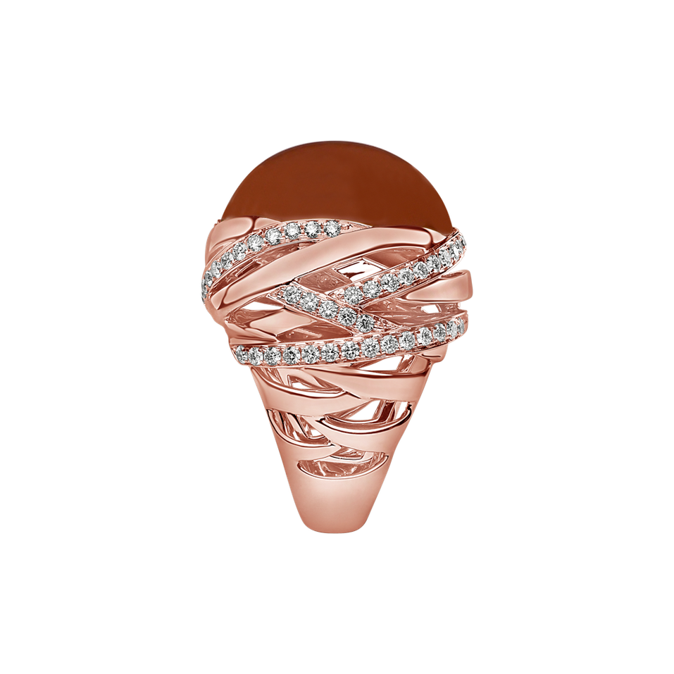 Prsteň s mesačným kameňom a diamantmi Eminence of Sea