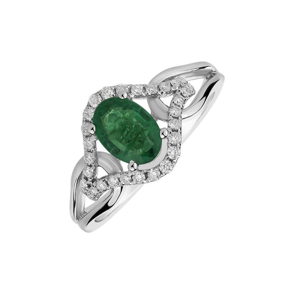 Prsteň so smaragdom a diamantmi Sierra